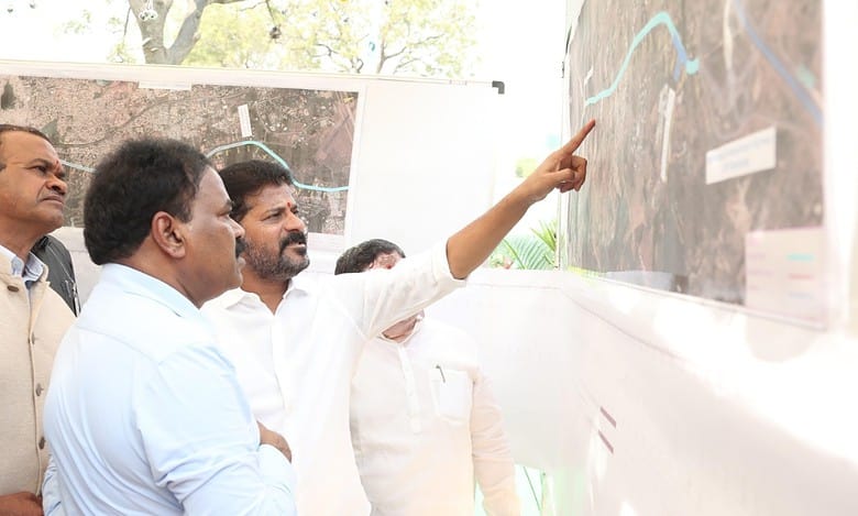 Revanth lays foundation for elevated corridor works in Secunderabad