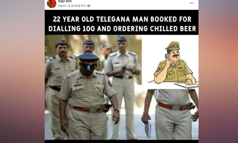 Fake news alert: Viral photo of Telangana man drunk dial police is false