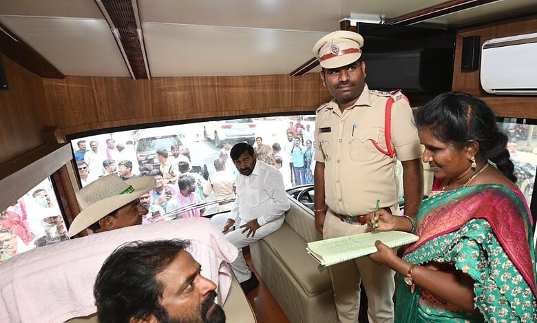 As part of MCC, police checks KCR's vehicle; BRS chief meets aggrieved farmers