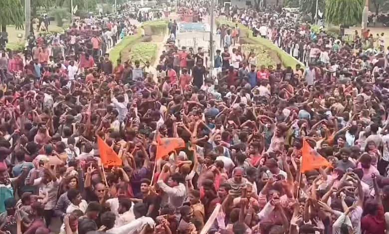 ABVP organizes Holi celebrations at OU in Hyderabad