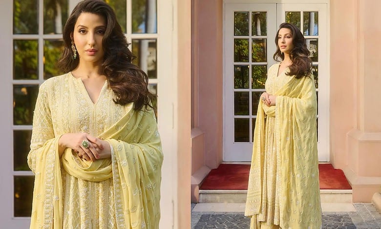 Nora Fatehi dazzles in a yellow ethnic suit; fans call her 'beautiful'