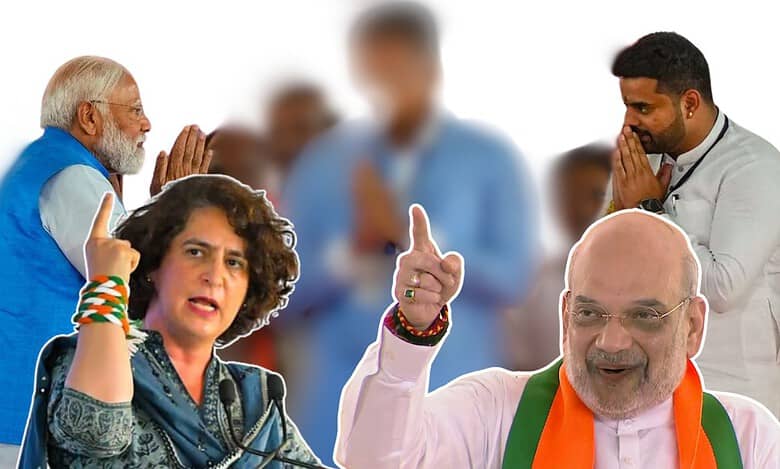 Priyanka Gandhi and Amit Shah