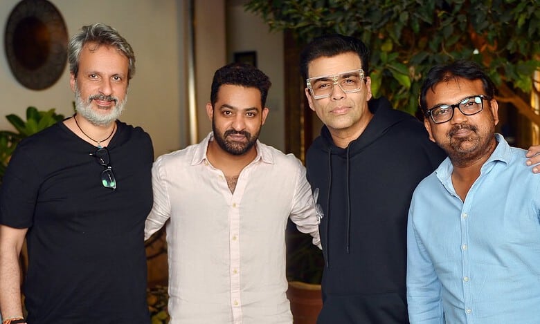 Karan Johar collaborates with team of 'Devara', shares pictures with NTR Jr