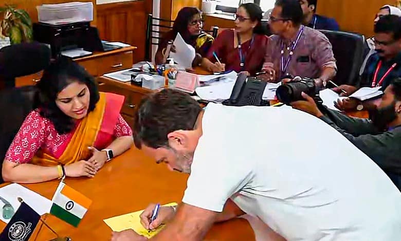 Rahul Gandhi files nomination from Wayanad for LS polls