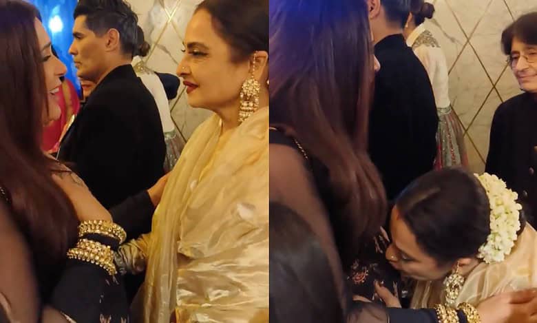 Rekha blesses mom-to-be Richa Chadha, gives her baby bump a kiss