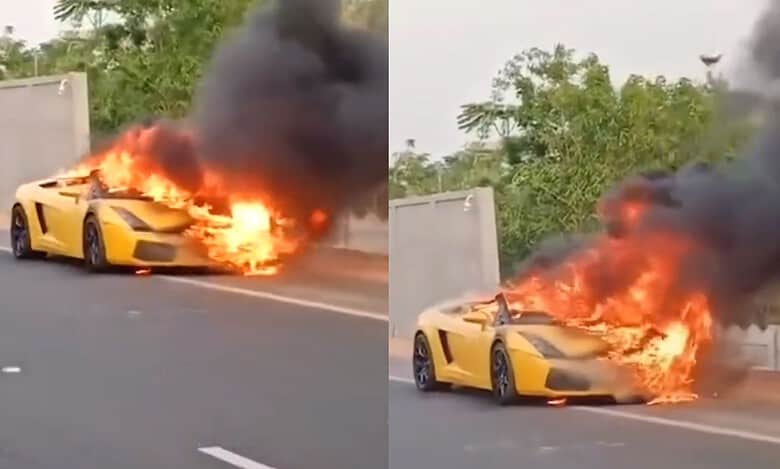 Hyderabad: Lamborghini set ablaze over money issues, Case registered