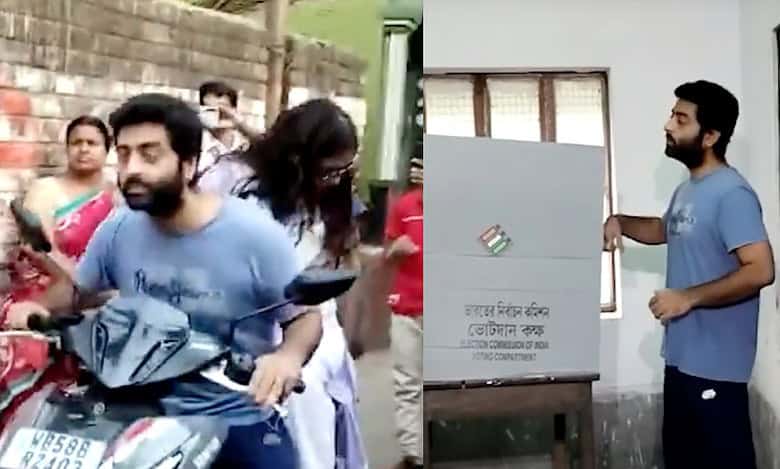 Arijit Singh rides scooty with wife Koel Roy to vote in his Bengal hometown Jiaganj