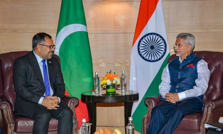EAM S Jaishankar with Maldives FM Moosa Zameer