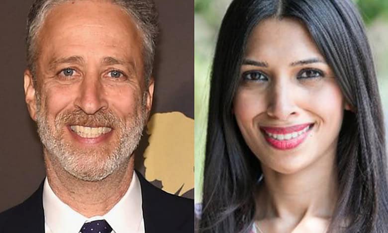 Jon Stewart reacts to news that Faiza Shaheen banned from election over liking his video