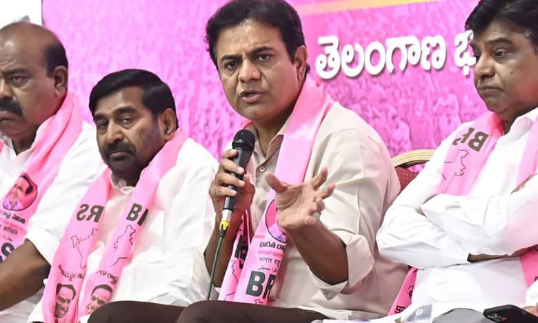 KTR targets Congress led Telangana govt on paddy procurement