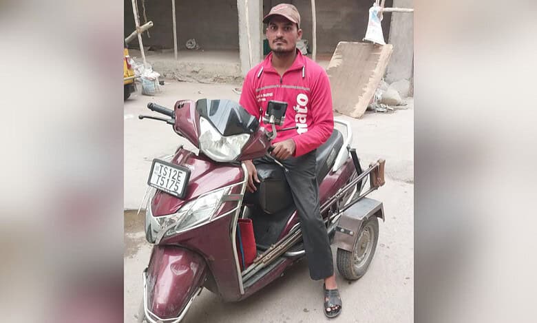 Hyderabad: Disabled delivery partner defies odds to support family