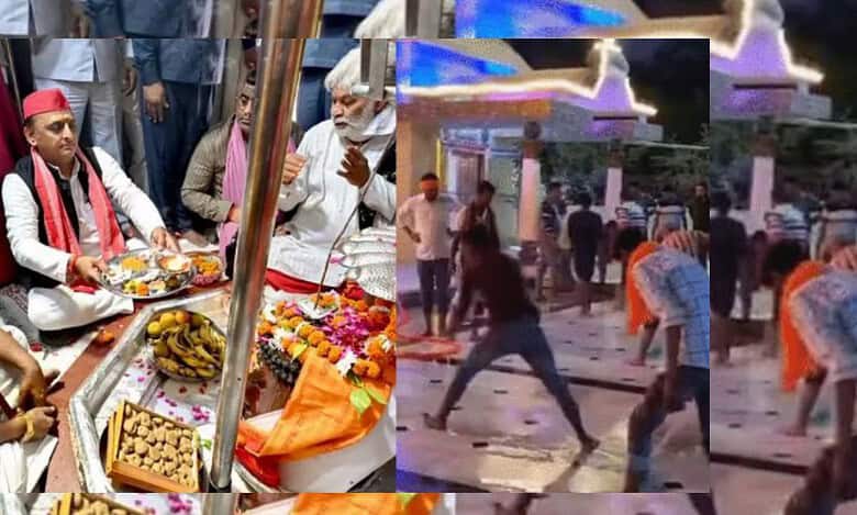 BJP workers ‘purify’ Kannauj Temple after puja by Akhilesh Yadav