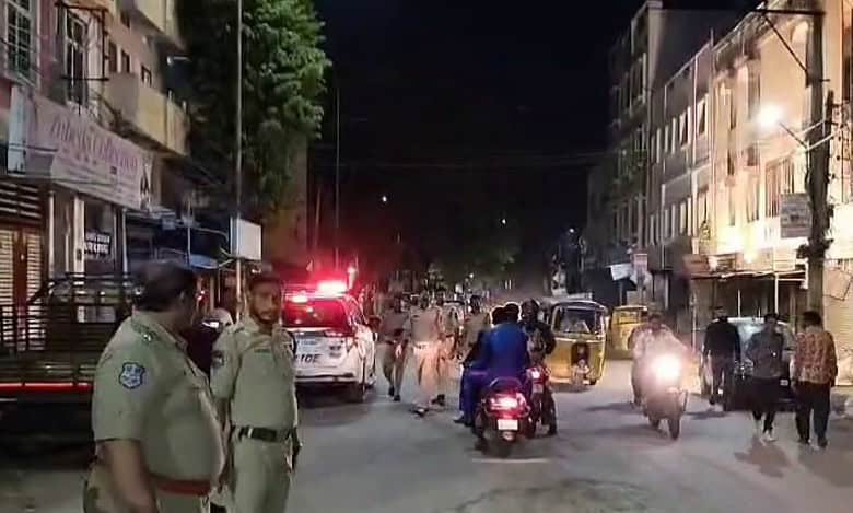 Hyderabad police frisk people in Old City