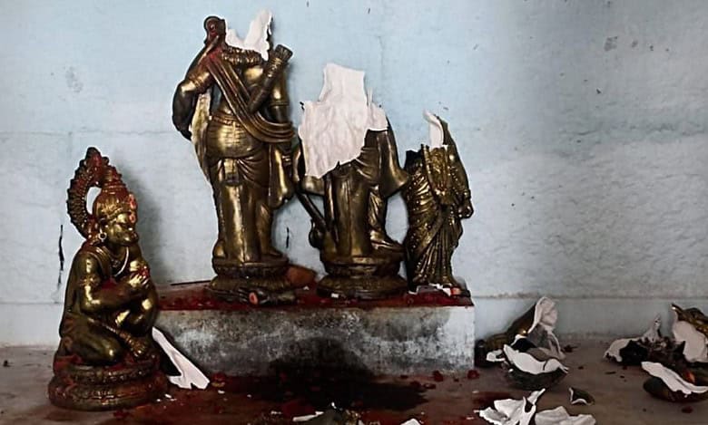 Idols of deities damaged at temple in Hyderabad