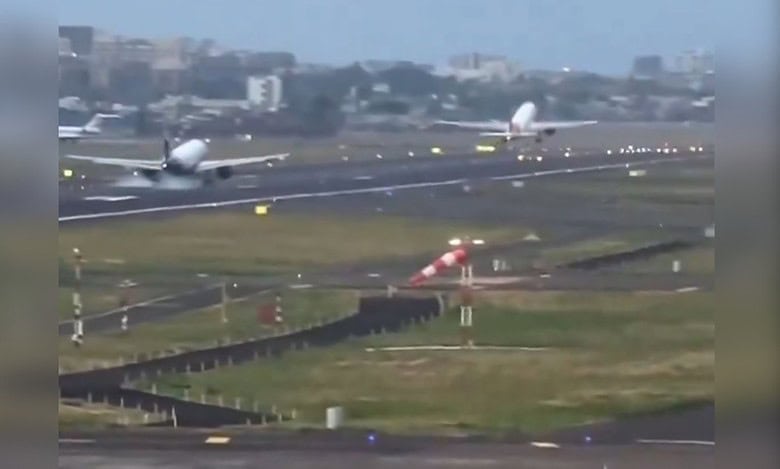 Video: 2 planes land, take off within close interval at Mumbai airport