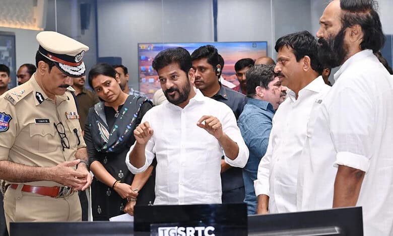 Hyderabad: Revanth visits Command Control Center, reviews disaster management