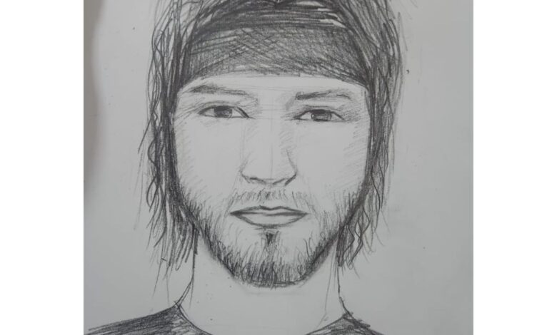 Sketch of a J-K bus terror attack terrorist