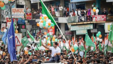 Congress, IUML flags back in Rahul Gandhi's roadshow in Wayanad
