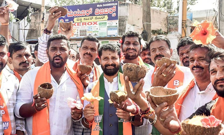 BJP in Karnataka stages statewide demonstration against fuel price hike