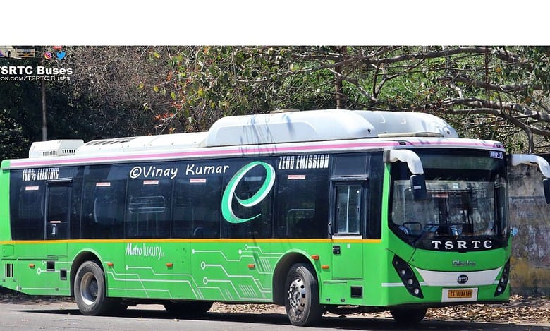 TGSRTC to give away passes for "Green Metro Luxury Electric AC buses for Rs 1,900 per month.