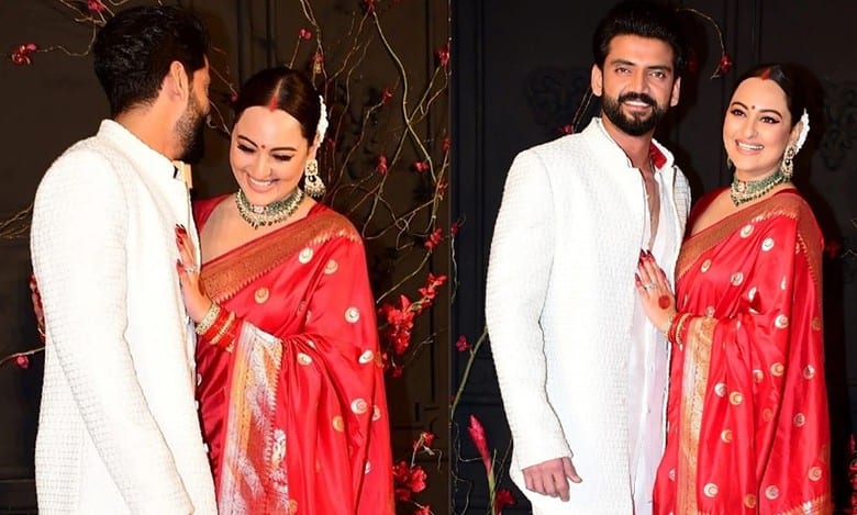 Price of Sonakshi Sinha's bridal red wedding reception saree