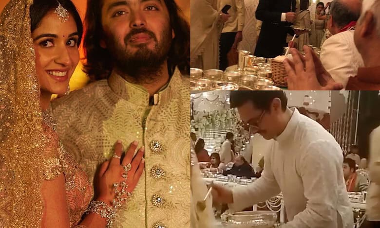 Crazy viral: SRK, Aamir serve food to guests at Ambanis wedding