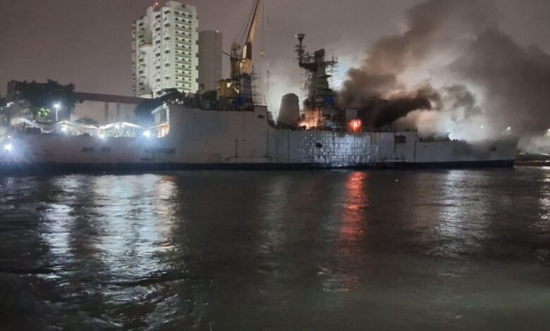 Indian Navy’s warship INS Brahmaputra severely damaged in fire, sailor missing