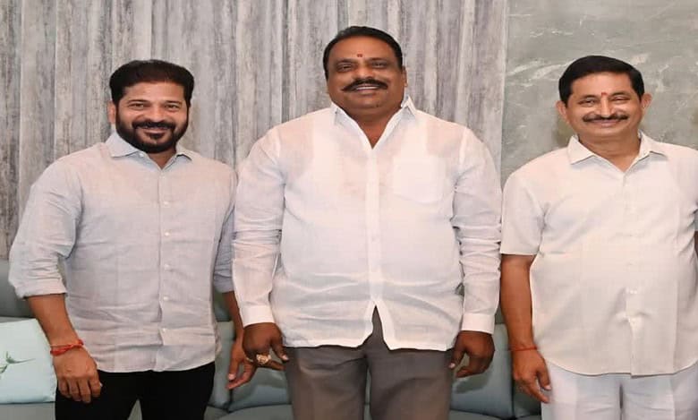 BRS MLAs T Prakash Goud and Arekapudi Gandhi has announce they will be joining Congress in the presence of Chief Minister A Revanth Reddy.
