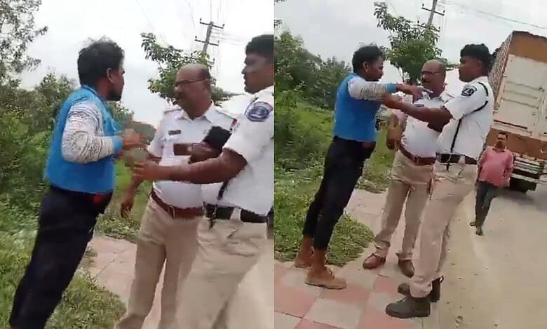 Telangana traffic cop transferred for manhandling, abusing driver