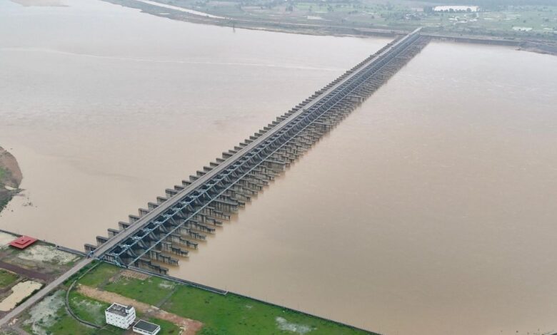 Telangana: Water level of Medigadda barrage rises due to heavy rains