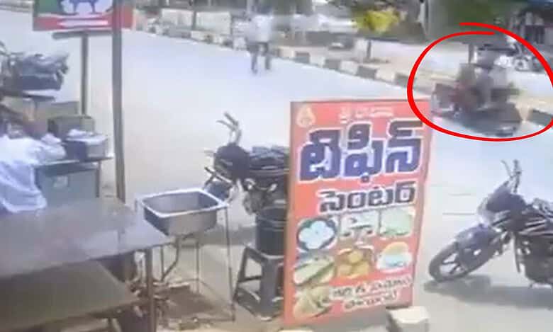 Video: Pillion rider killed as bike crashes into pedestrian in Telangana