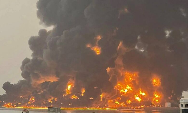 Israeli airstrikes hit Yemen’s Hodeidah port, causing fires and casualties