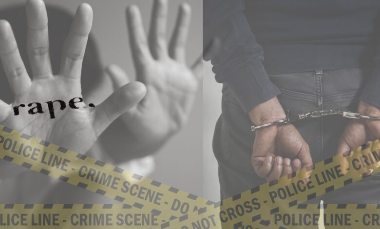 The image displays a representative image of rape