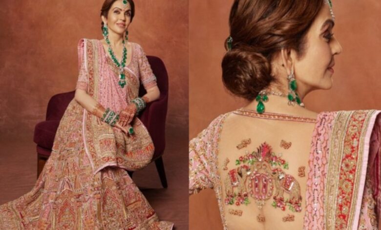 Nita Ambani's ethereal Zardozi ghagra blouse features names of her children, grandchildren