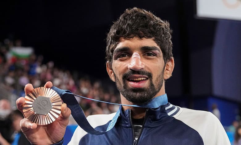Paris Olympics: Aman Sehrawat wins bronze medal in men’s 57 kg freestyle wrestling