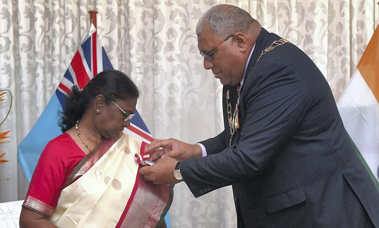 President Droupadi Murmu receives Fiji's highest civilian award