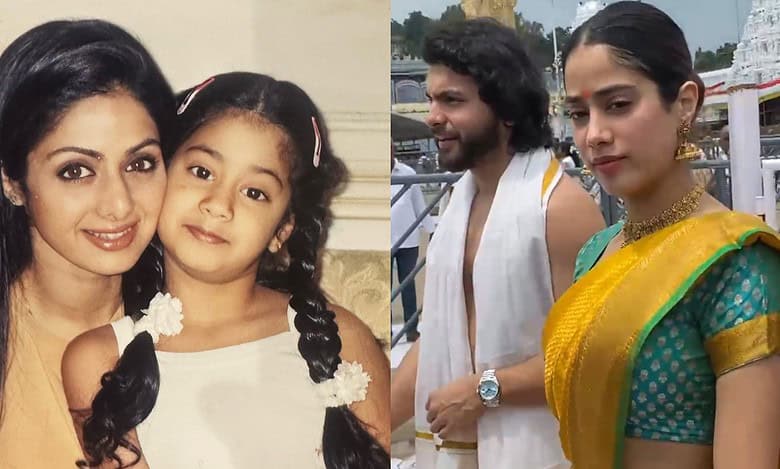 Janhvi visits Tirupati temple on mother Sridevi's birth anniversary