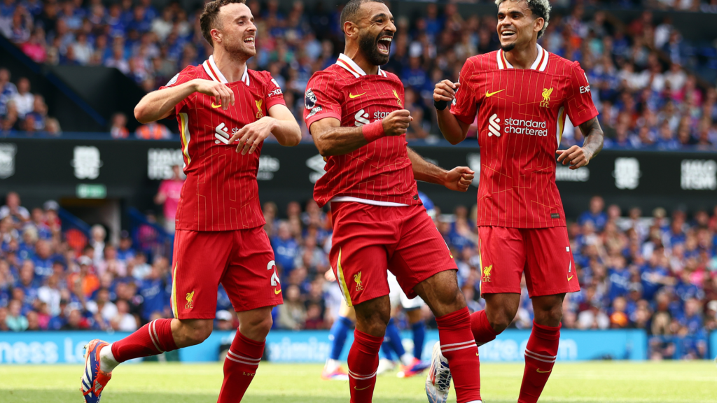 Mohammed Salah Celebrates his goal against Ipswich Town