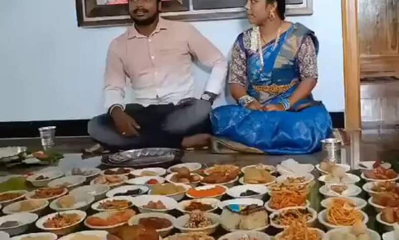 Andhra woman welcomes son-in-law with a feast of 100 dishes