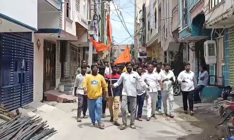 Hyderabad temple vandalisation: BJP workers hold protest rally at Edi Bazar