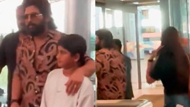 Allu Arjun leaves Hyderabad amid Pushpa 2 shoot, spotted at RGIA
