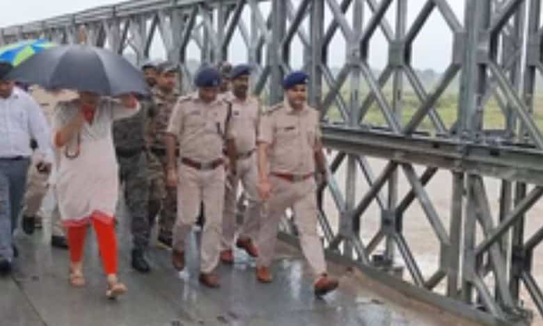 Officials inspected the bridge and confirmed that a portion of it is now damaged