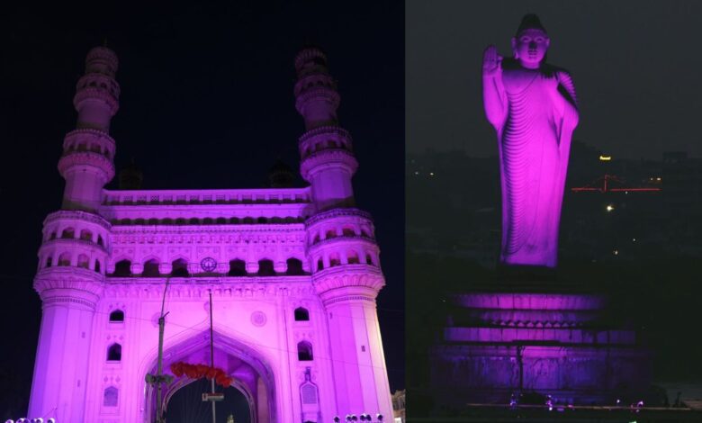 Charminar and Buddha statue