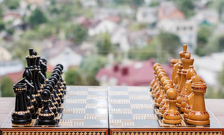 Chessboard ready to play