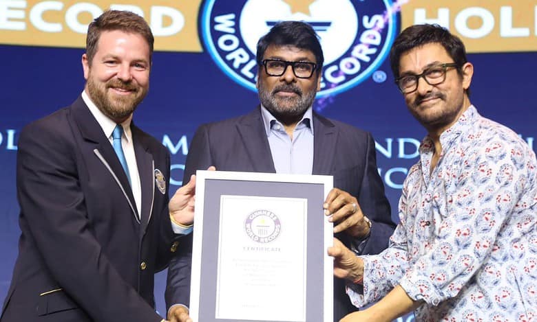 Chiranjeevi for achieving the Guinness World Record as the Most Prolific Film Star in Indian Cinema