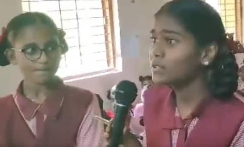 girl students of BC welfare residential school in Haliya pouring out their grievances before Nagarjunasagar MLA K Jayaveer Reddy on Tuesday.