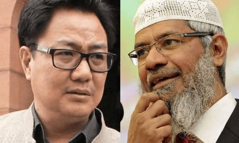 Rijiju hit out at Zakir Naik over calls to reject Waqf Bill