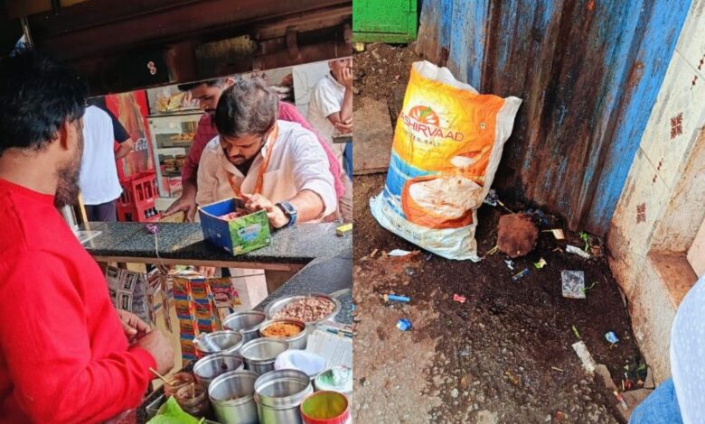 Food safety officials inspecting pan shops