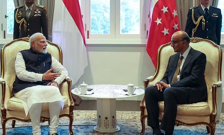 PM Modi discusses ways to boost bilateral cooperation with Singapore Prez