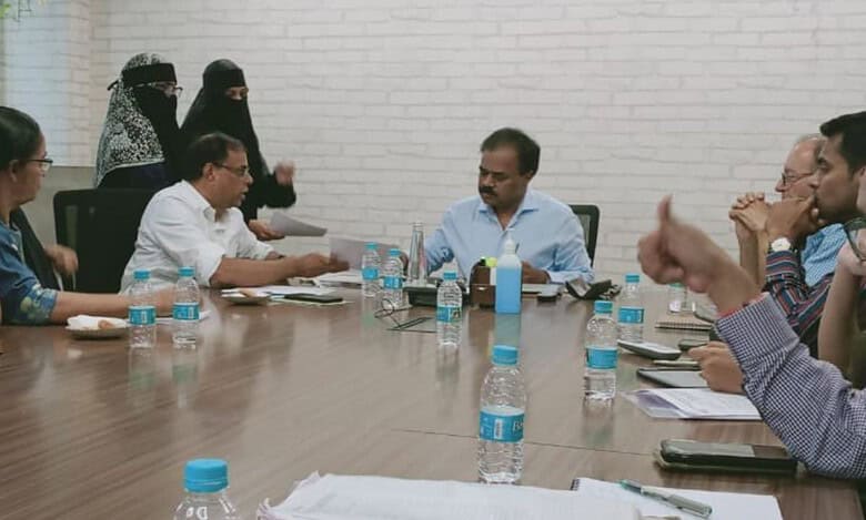 A delegation of social activists meet principal secretary of MA&UD Dana Kishore, urging the State government to be form a high-level committee to protect the rights of the evictees due to Musi River Development Plan.